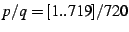 $ p/q=[1..719]/720$