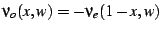 $ \nu_{o}(x,w)=-\nu_{e}(1-x,w)$