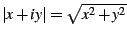 $\left\vert x+iy\right\vert=\sqrt{x^{2}+y^{2}}$